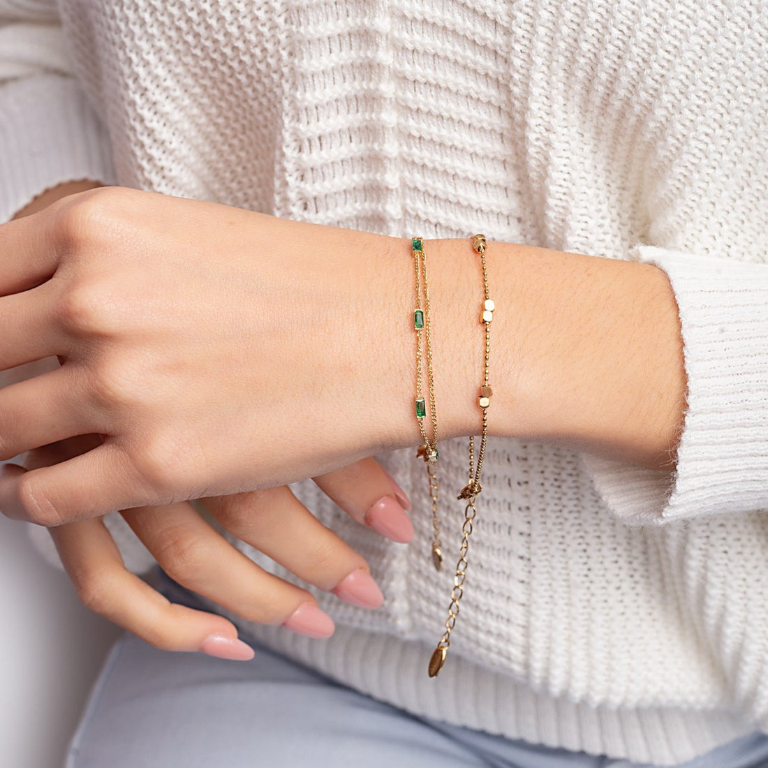 Pulsera Sole Cadena Cubos Pasante