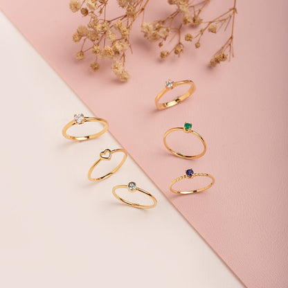 Anillo Corazón Mini Calado Oro 18K