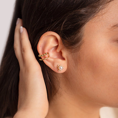 Earcuff Dual Liso y Esferas