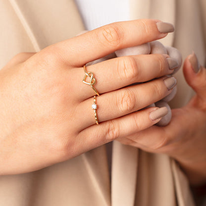 Anillo Promesa Punto Luz Mini Oro 18K