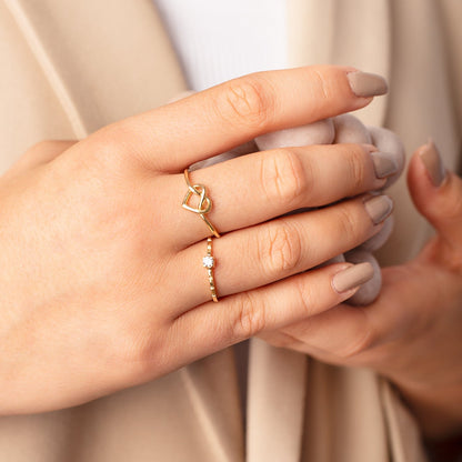 Anillo Corazón Enlazado Oro 18K
