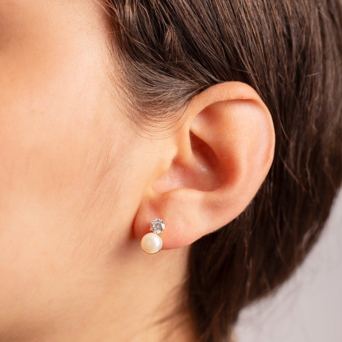 Aretes Glam Punto Luz-Perla