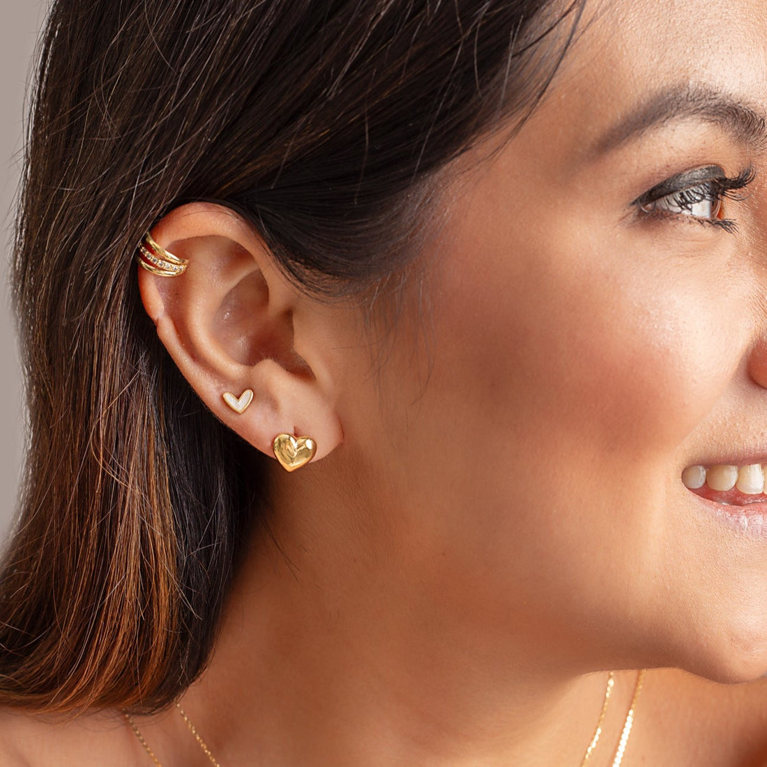 Aretes Corazón Nácar