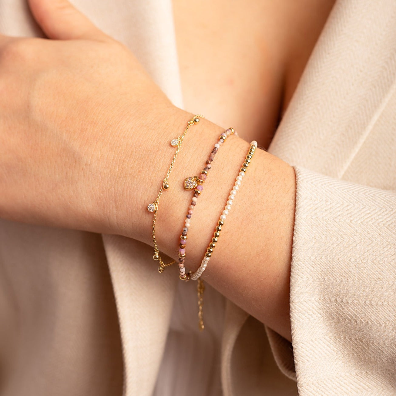 Pulsera Perlas mini y billas