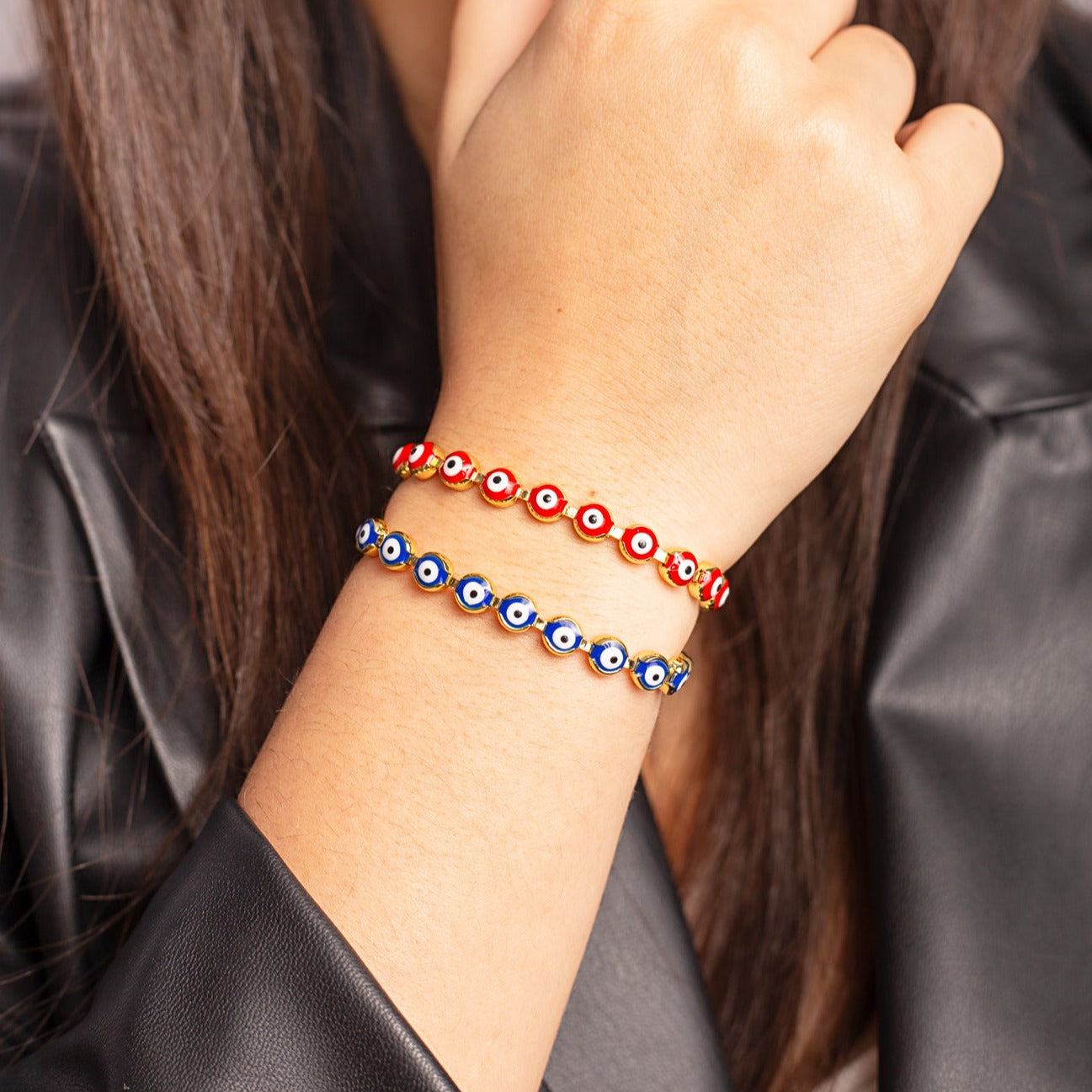 Pulsera Ojos Turcos Rojos