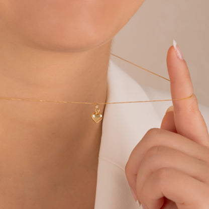 Collar Corazón Bombeado Oro 18k