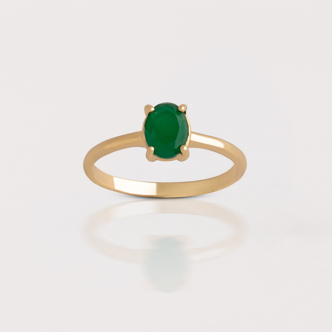 Anillo Circón Verde ORO 18K