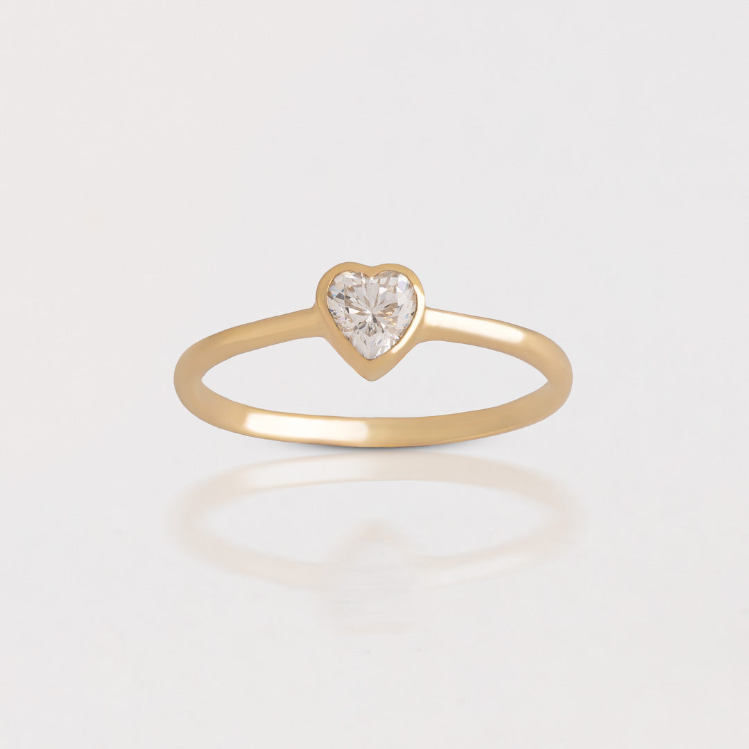Anillo Corazón Cristal ORO 18K