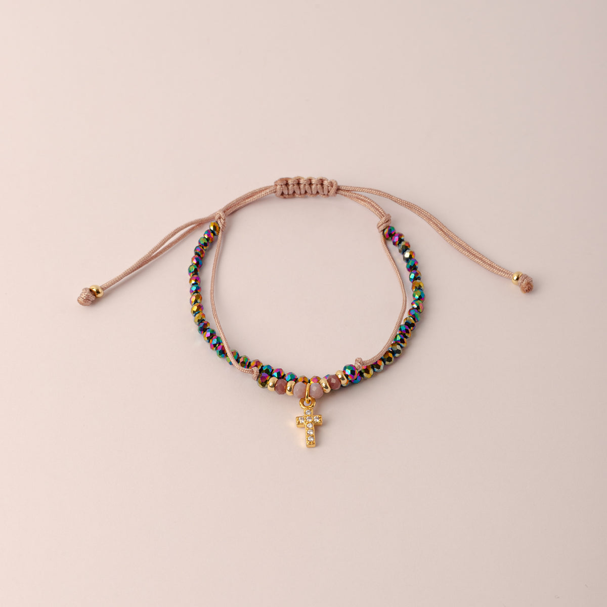 Pulsera Isabella Lila Tornasol - Cruz