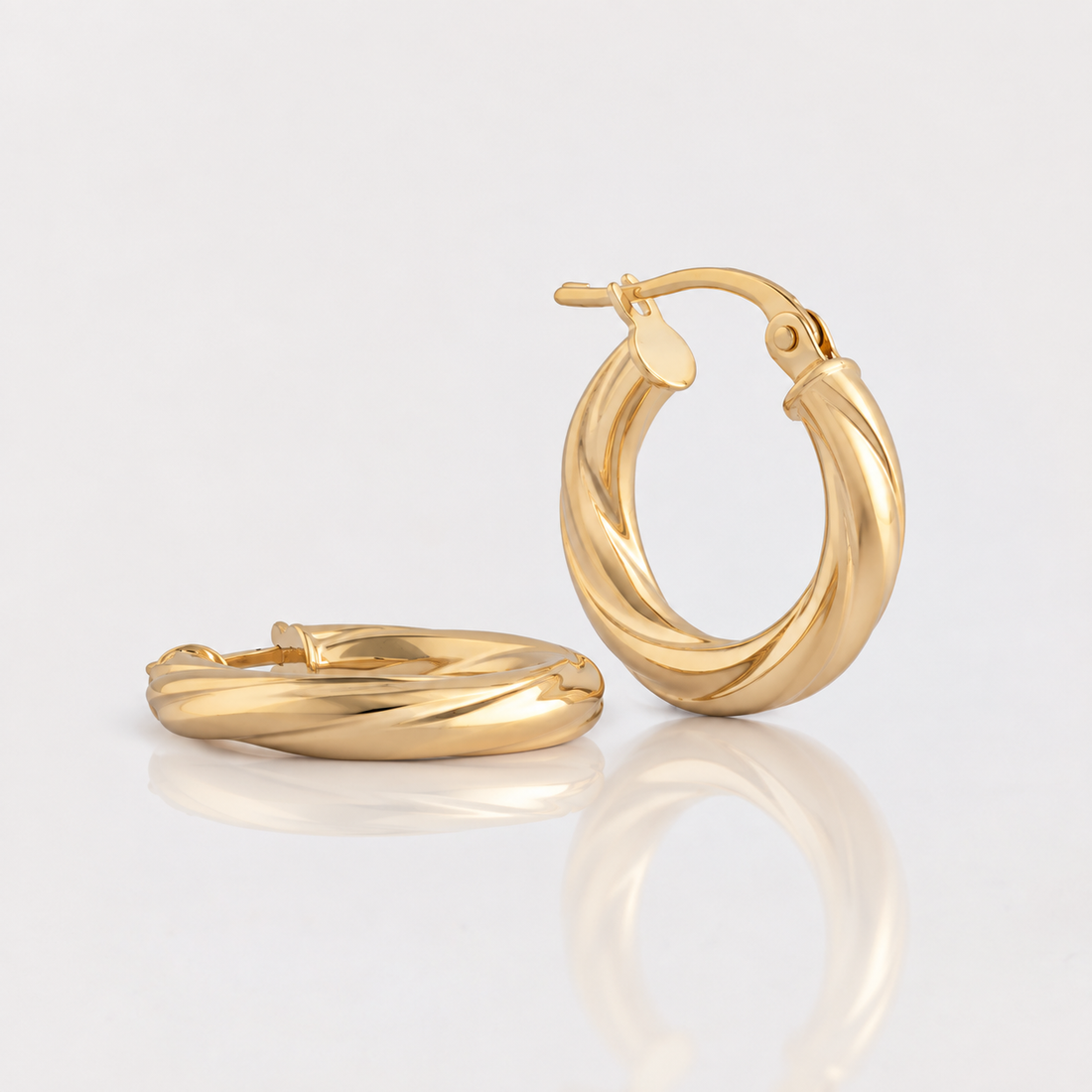 Argollas Mini Craqueladas ORO 18K