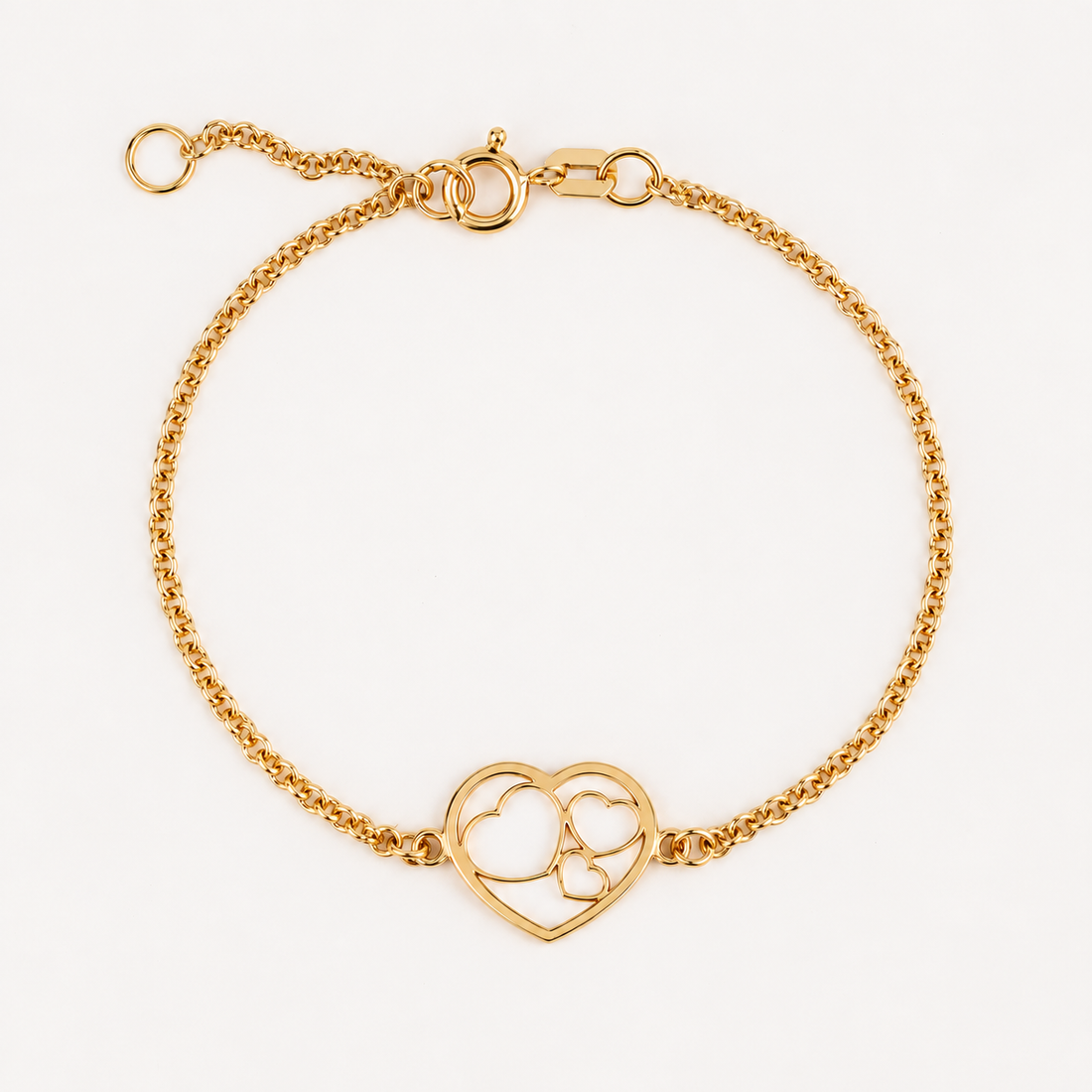 Pulsera Corazones Oro 18k