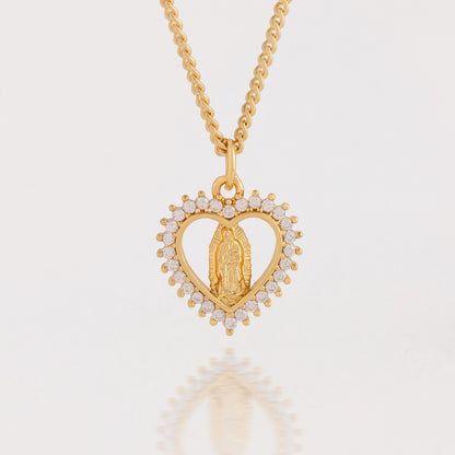 Collar Virgen de Guadalupe Corazón