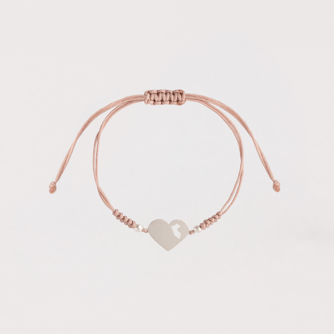 Pulsera Lia Snake rosado viejo - Corazón mapa del Perú
