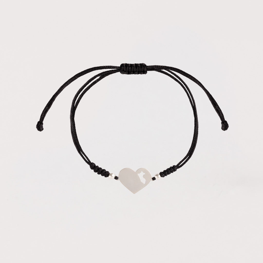 Pulsera Lia Snake negro - Corazón mapa del Perú
