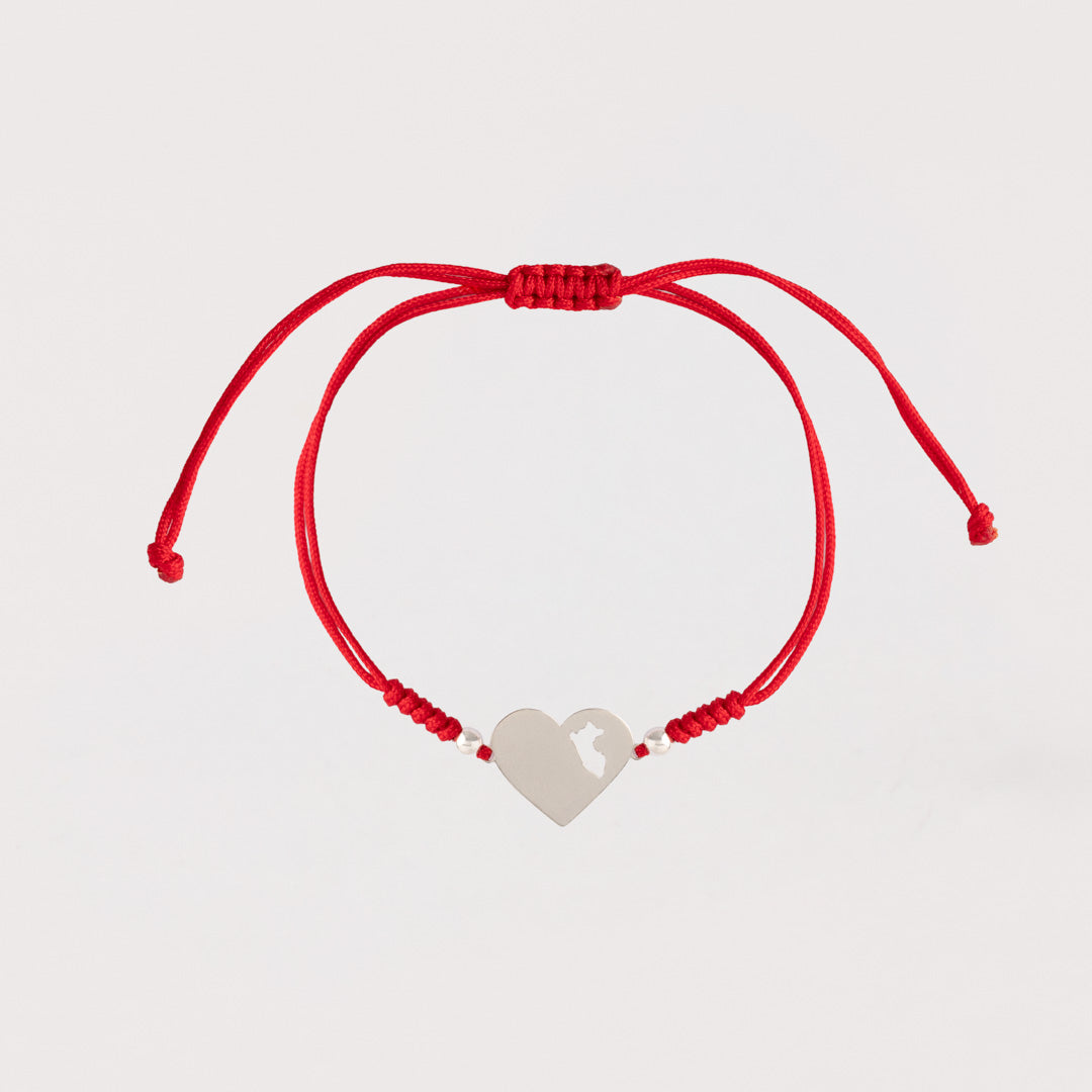 Pulsera Lia Snake rojo - Corazón mapa del Perú