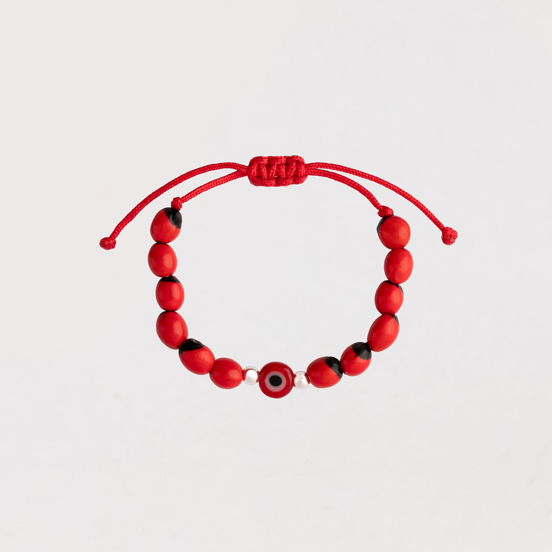 Pulsera Huayruro Bebé Plata