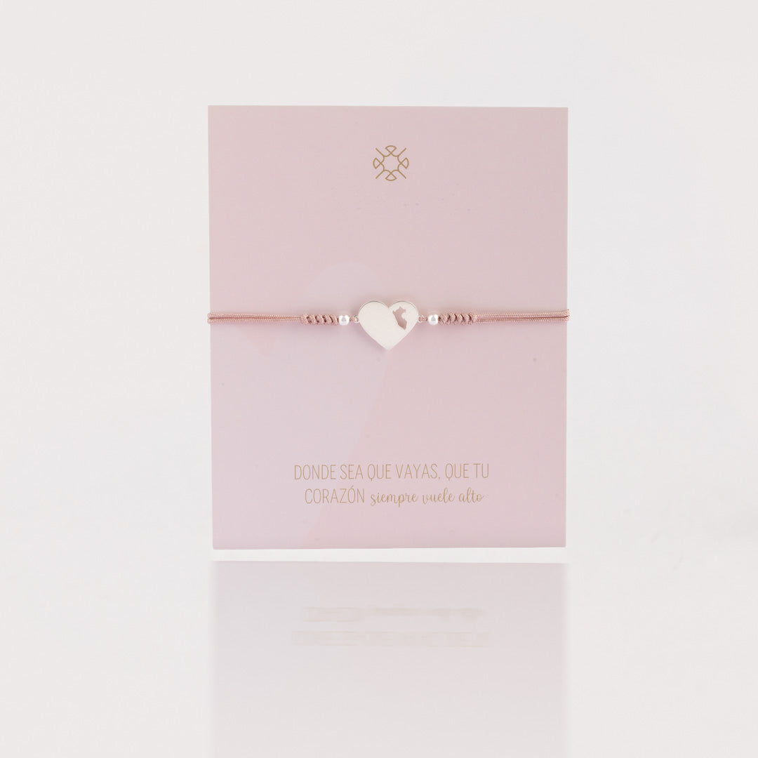 Pulsera Lia Snake rosado viejo - Corazón mapa del Perú