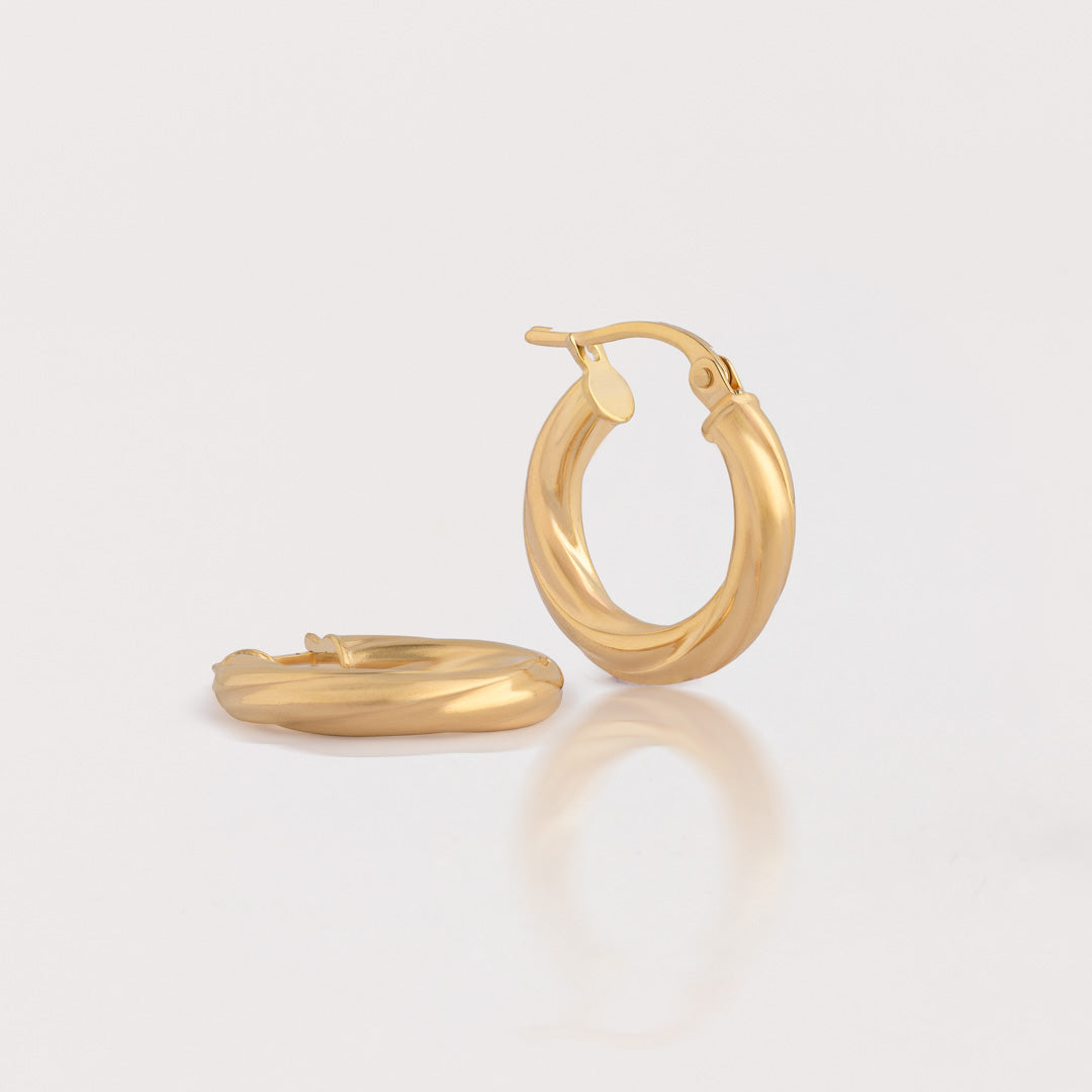 Argollas Mini Craqueladas ORO 18K