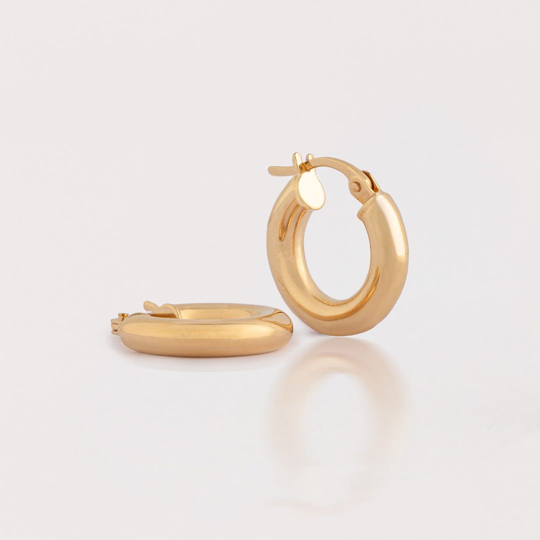 Argollas Mini Bombeadas ORO 18K
