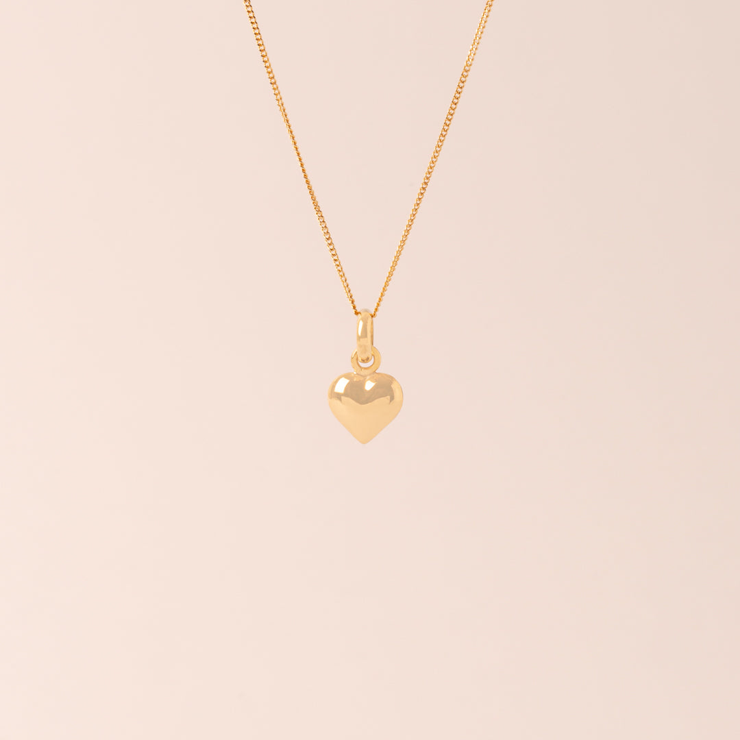 Collar Corazón Bombeado Oro 18k