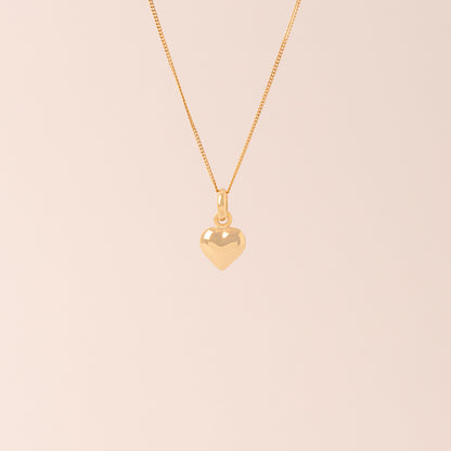 Collar Corazón Bombeado Oro 18k