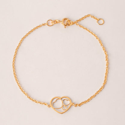 Pulsera Corazones Oro 18k