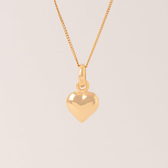 Collar Corazón Bombeado Oro 18k