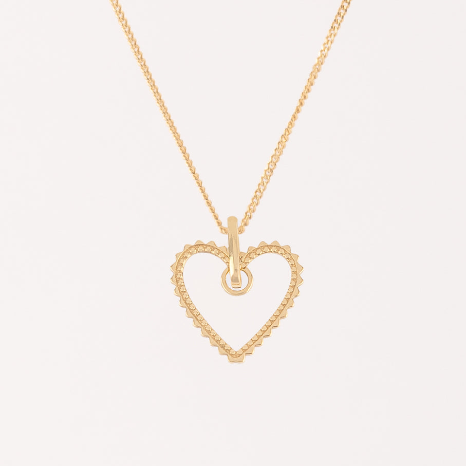 Collar Corazón Calado Oro 18k