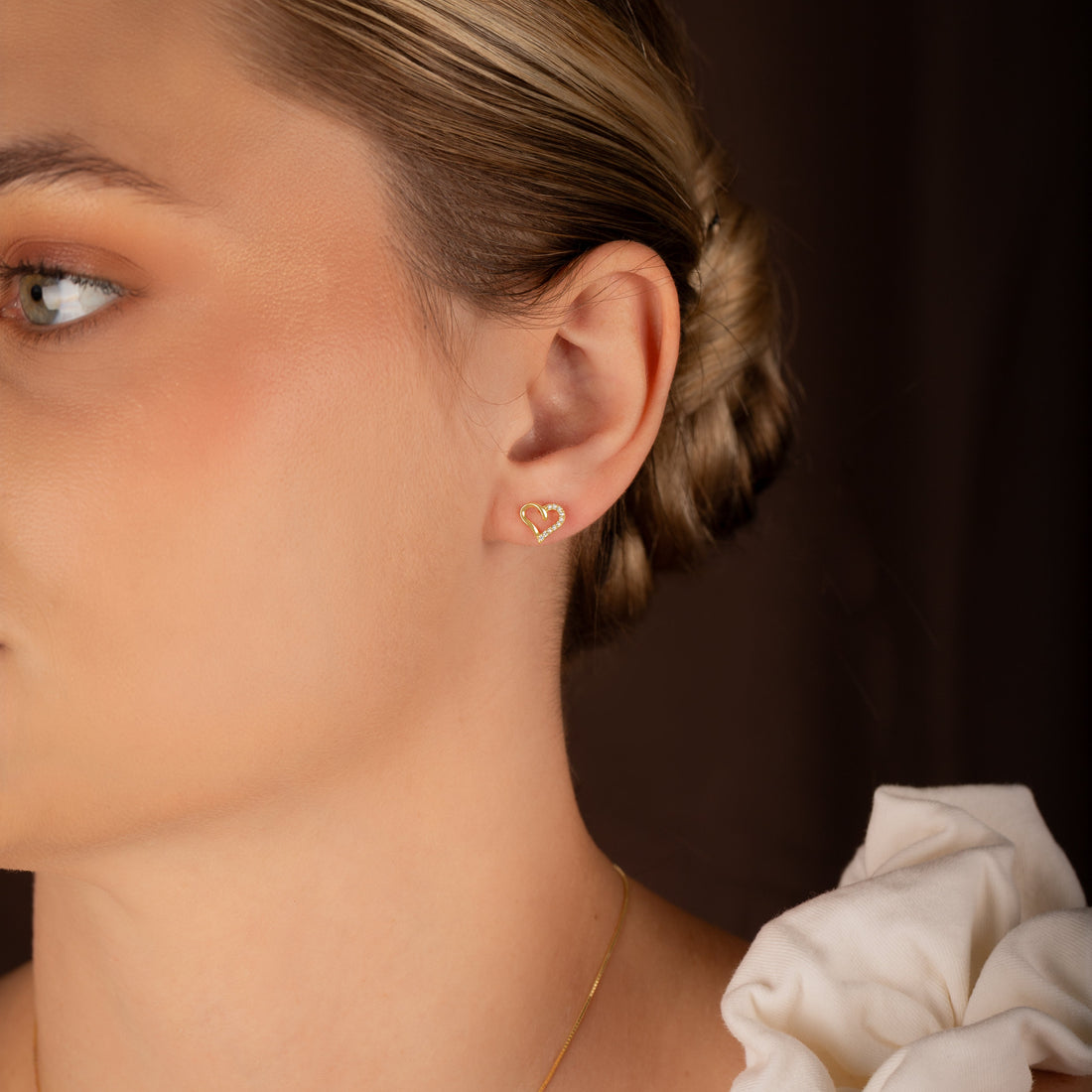 Aretes Corazón Golden Glow - AR30013