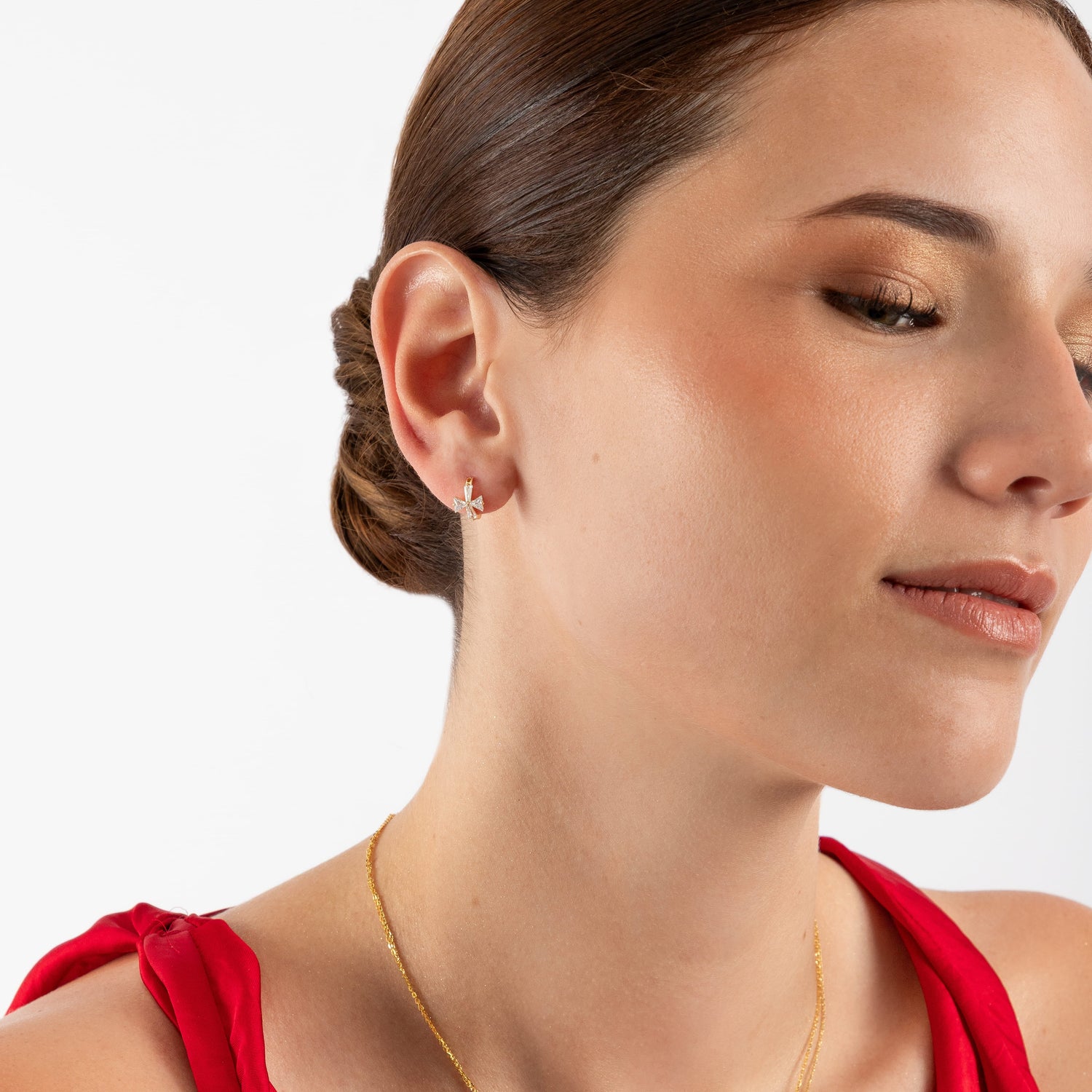 Argollas Flor Strass - AG30016