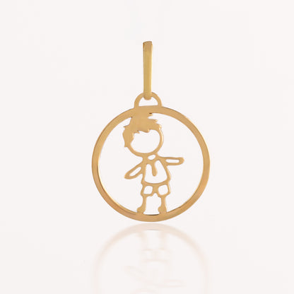 Dije Medalla Niño Calado Oro 18k (precio no incluye cadena)