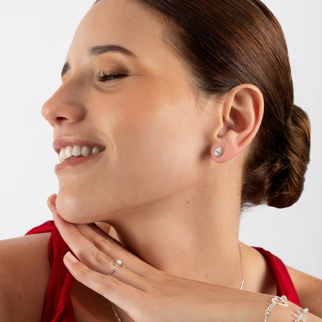 Aretes Gota Strass - AR20007