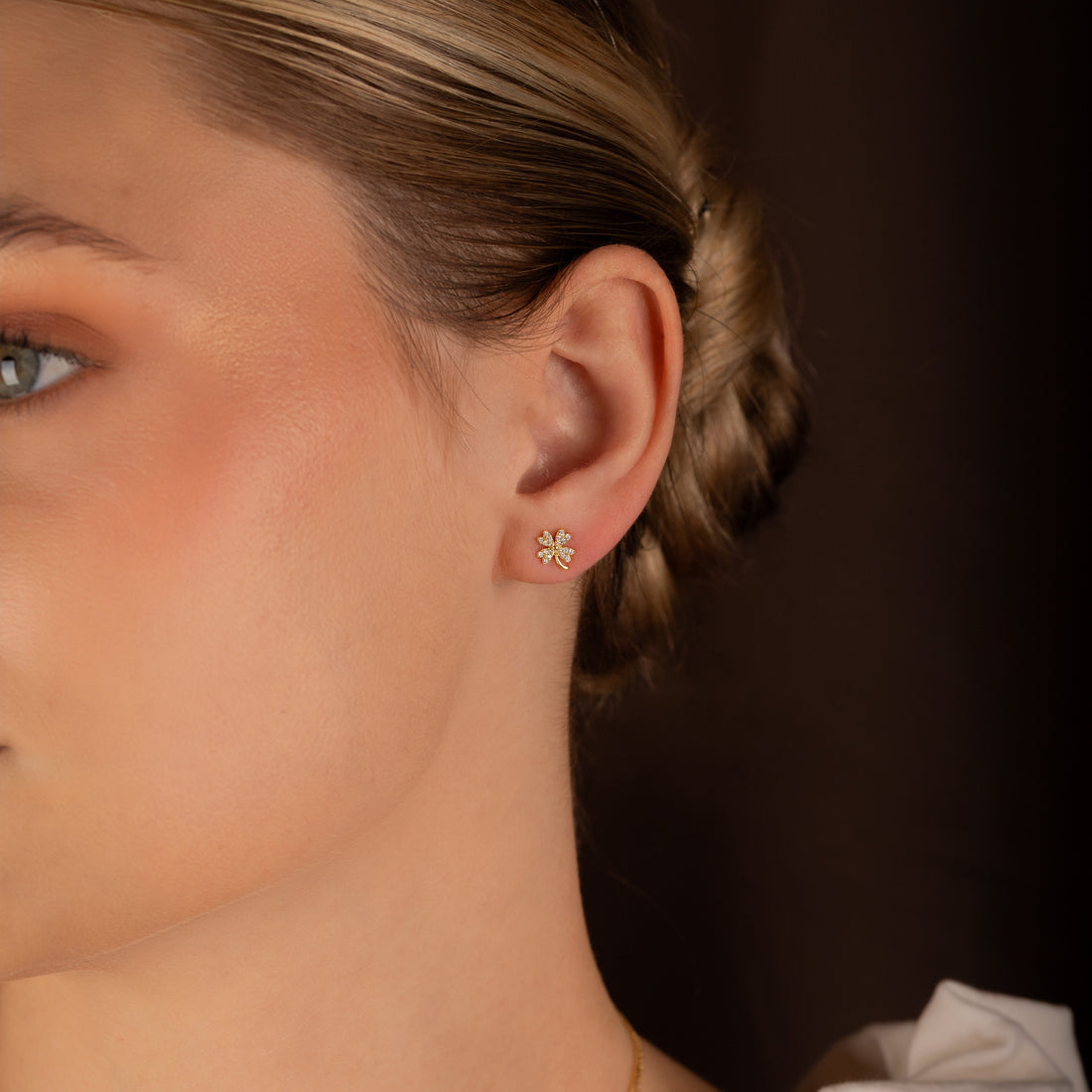 Aretes Trebol Strass - AR30019