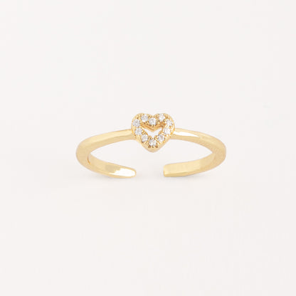 Anillo Corazón Calado Strass - AN40004