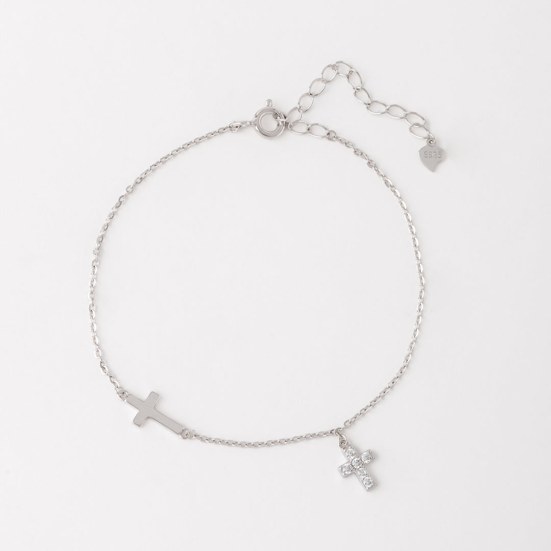 Pulsera Cruz Doble - PU20025