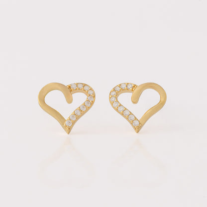 Aretes Corazón Golden Glow - AR30013