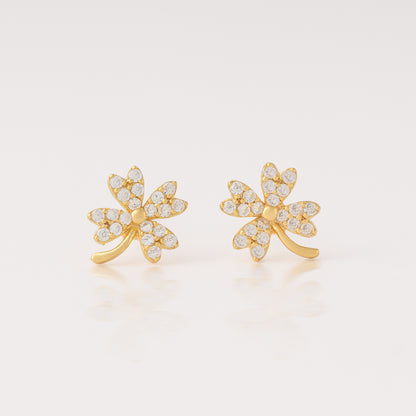 Aretes Trebol Strass - AR30019