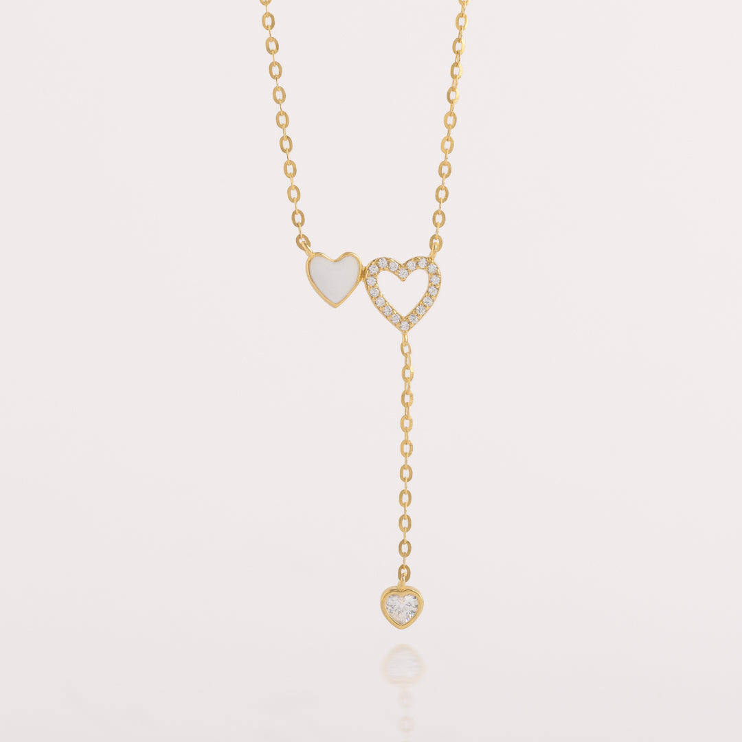 Collar Doble Corazón Shine - CO30040