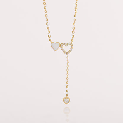Collar Doble Corazón Shine - CO30040