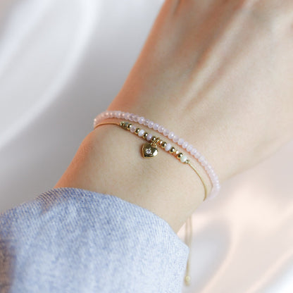 Pulsera isabella rosada corazón punto luz