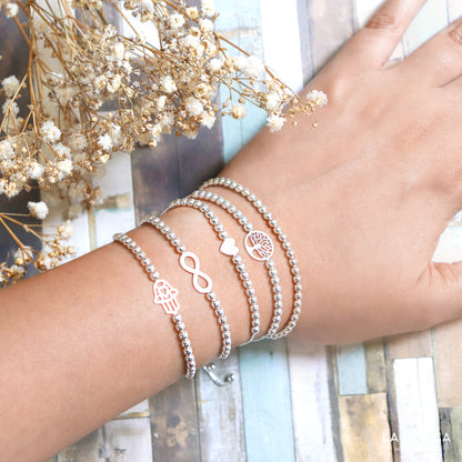 Pulsera sole cadena plata esferas (plata)