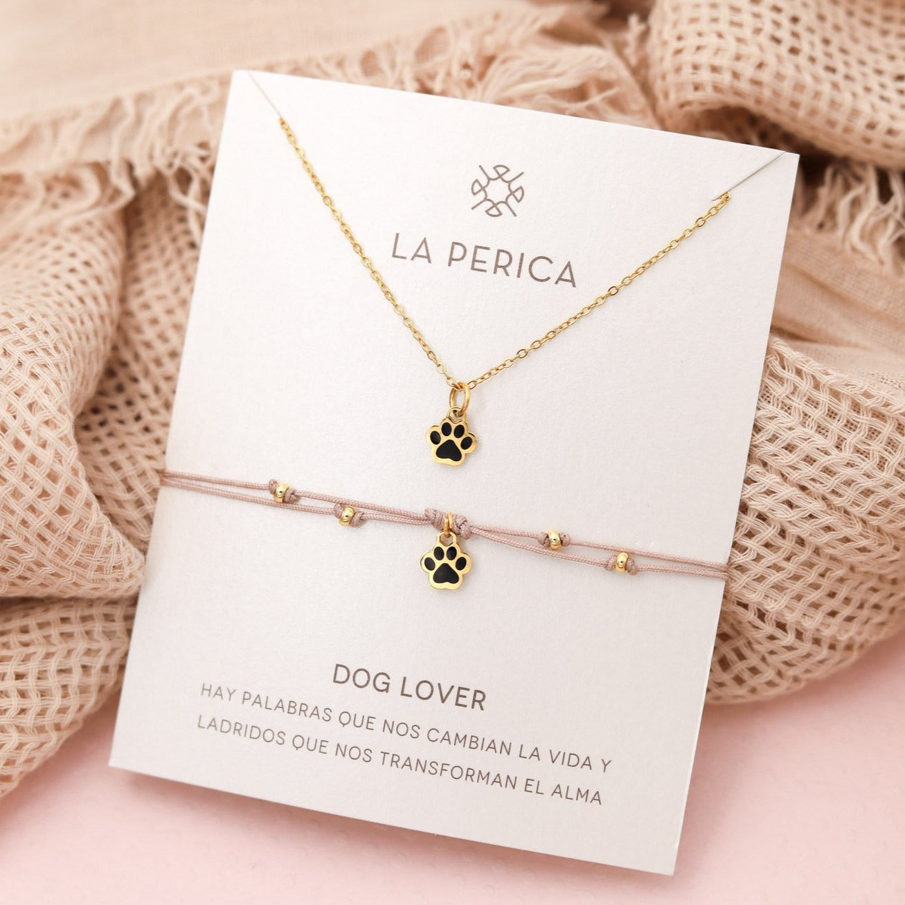 Pack x 2 Collar + Lia Doble Nudo Huellita