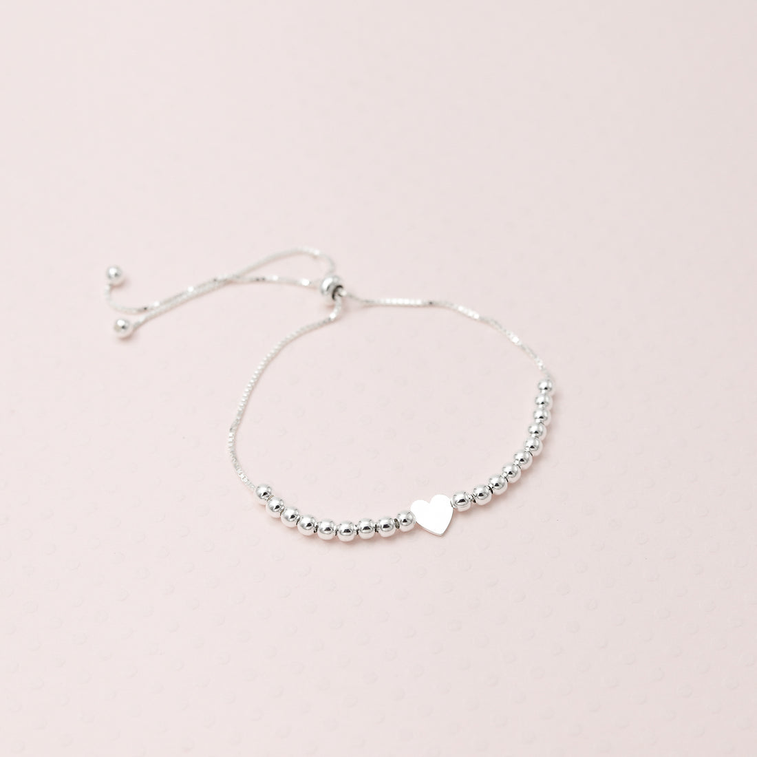 Pulsera sole esferas plata corazón (plata)