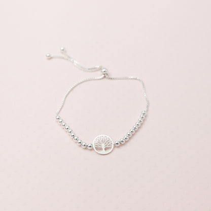 Pulsera Sole esferas arbolito plata