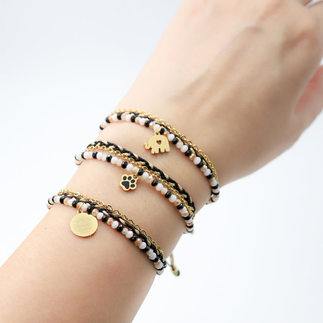 Pulsera Julieta triple tonos tierra