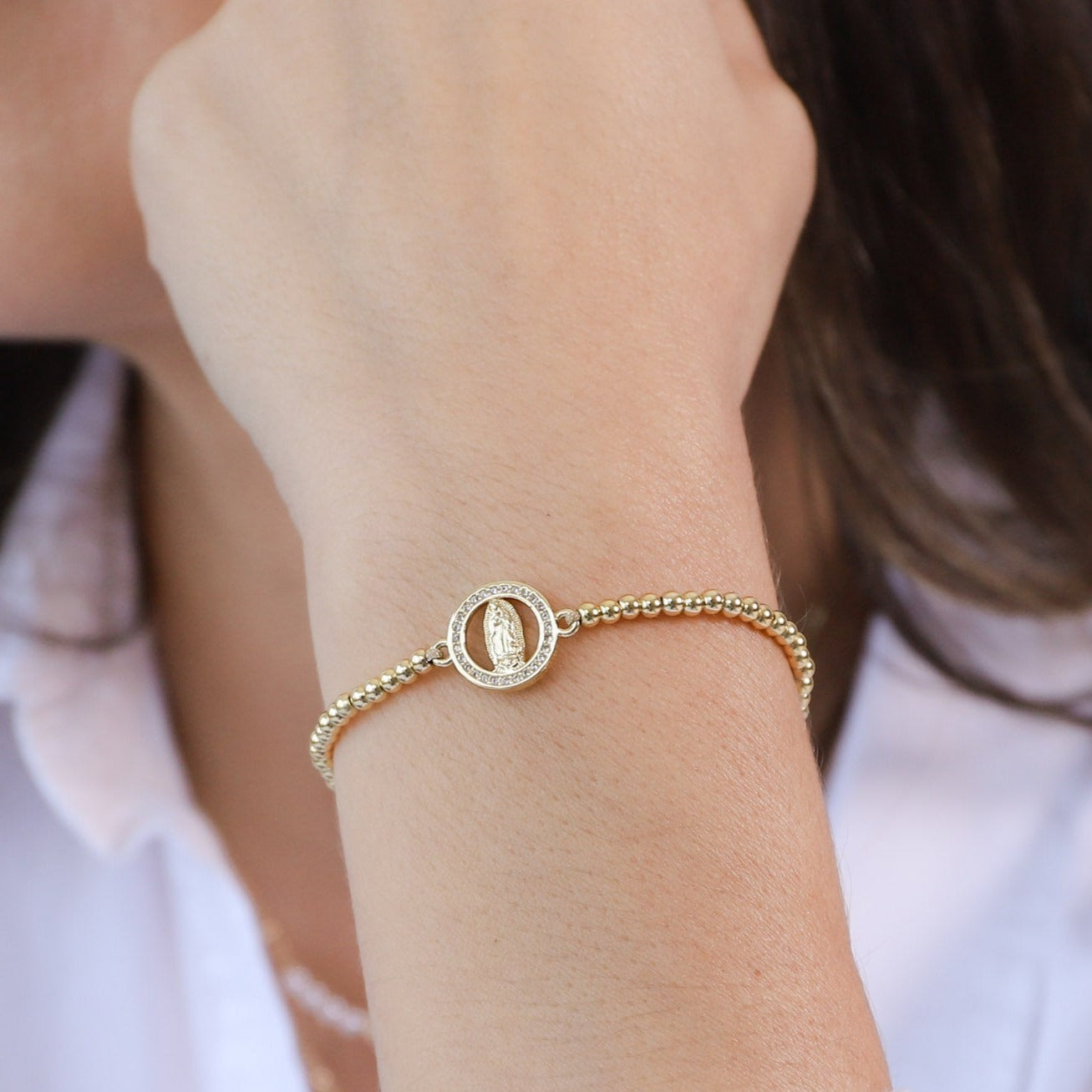 Pulsera Sole Esfera Broche Virgen Strass