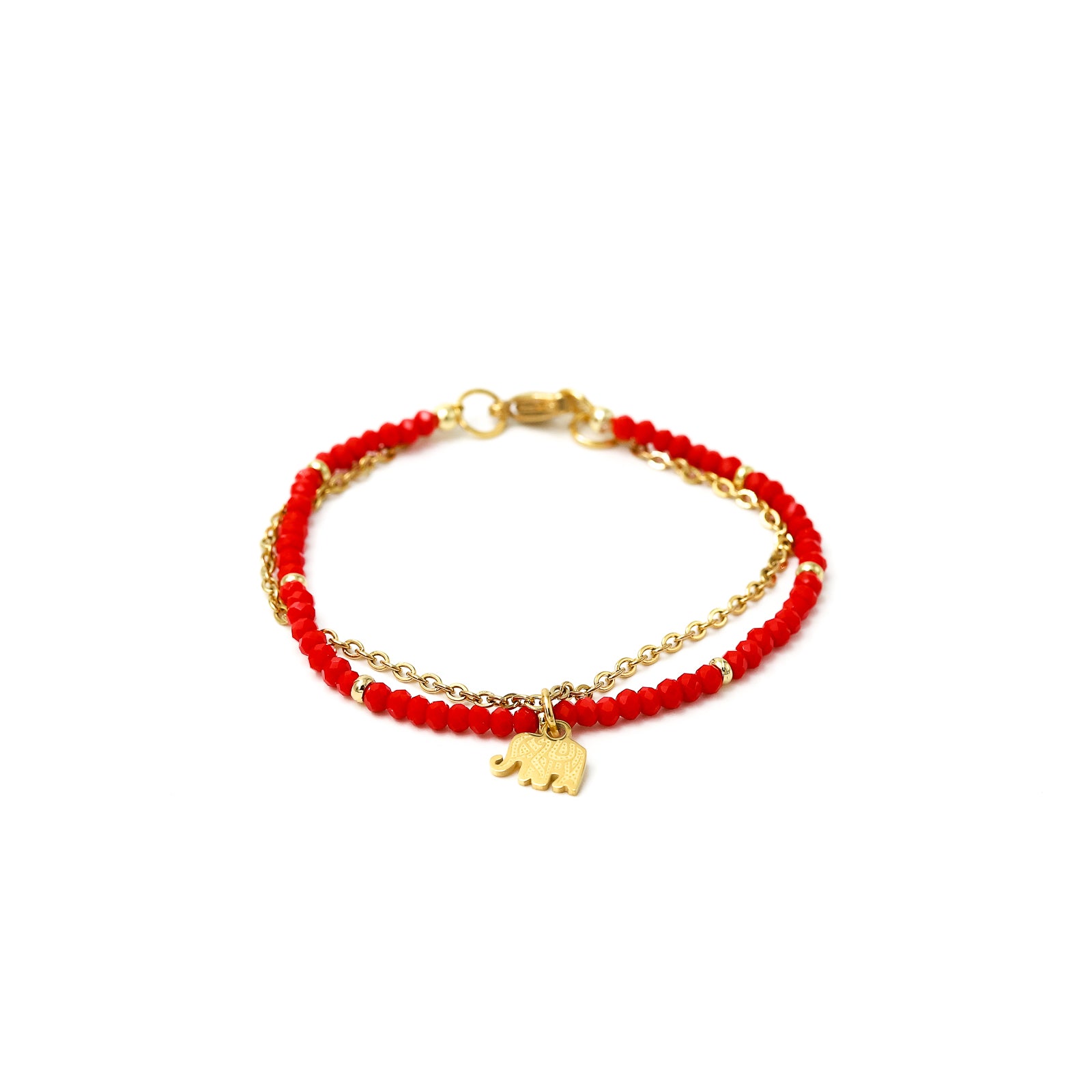 Pulsera Rafaella Tonos Rojo - Elefante labrado