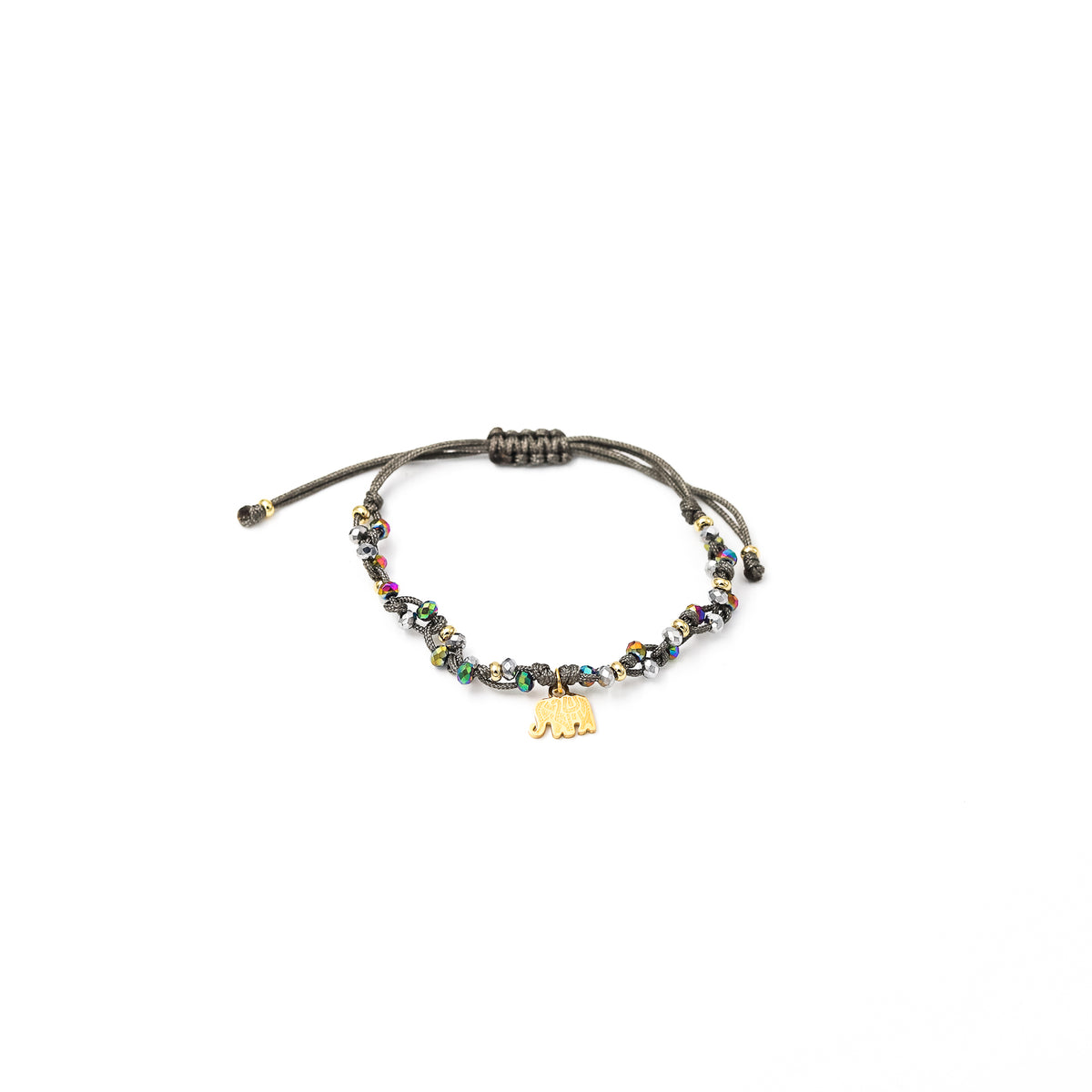 Pulsera Zoe Tonos Gris Y Lila Tornasol - Elefante