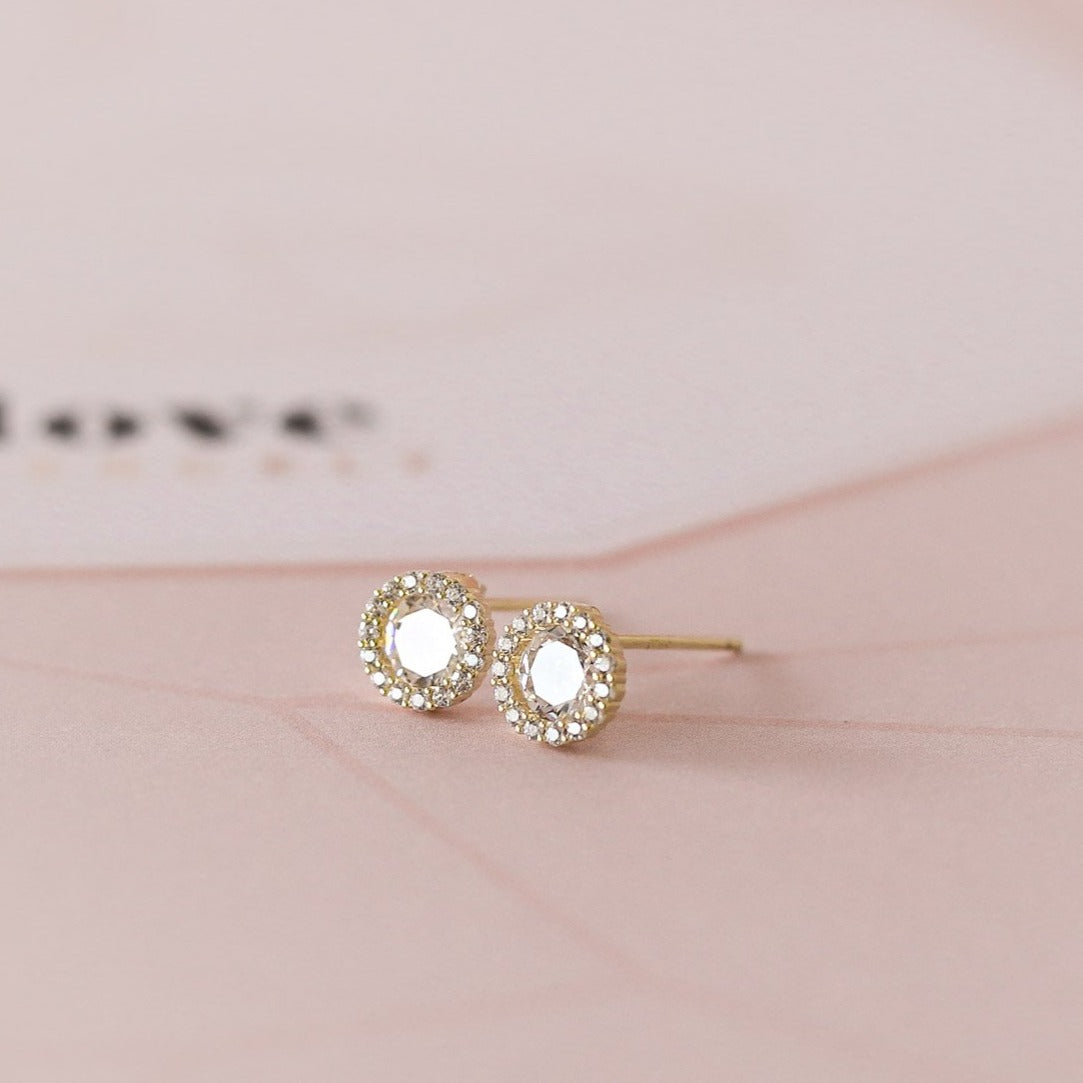 Aretes Diana Circón Circulo Strass