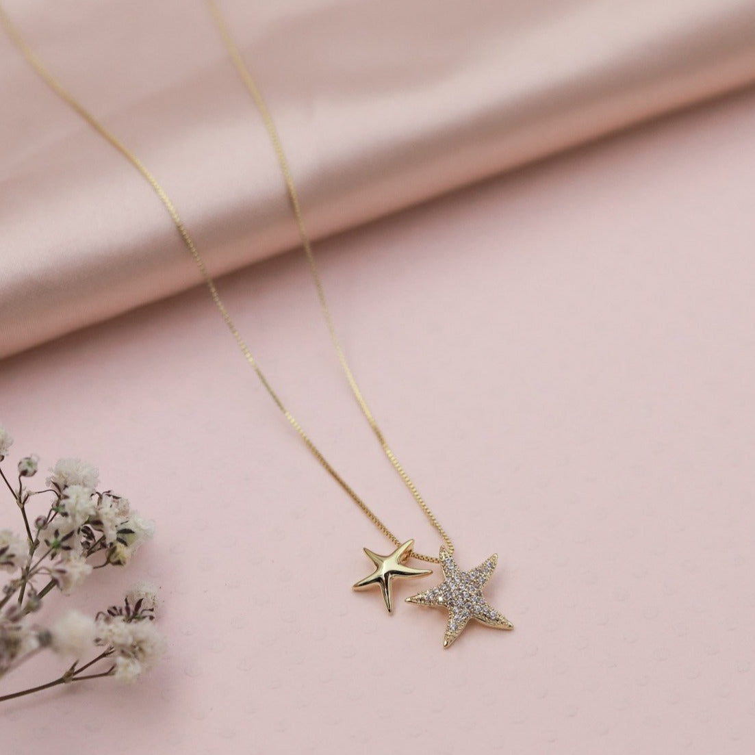 Collar Estrellas de Mar Lisa y Strass